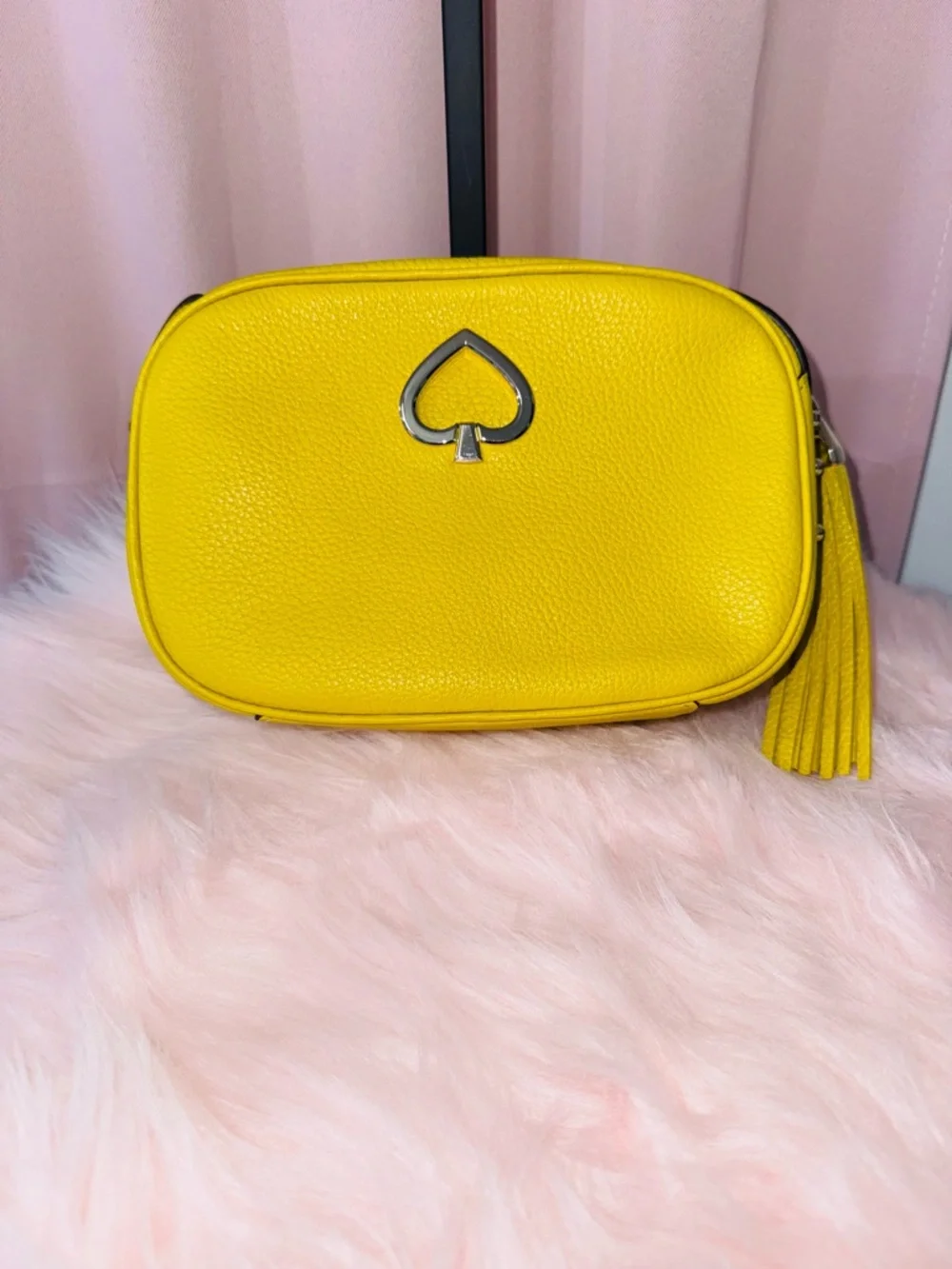kate spade Yellow Pebbled Leather Crossbody Bag